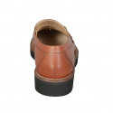 Mocasin pour femmes en cuir brun clair avec accessoire talon 3 - Pointures disponibles:  44, 45