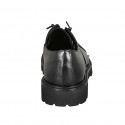 Chaussure richelieu avec lacets et bout Brogue pour hommes en cuir noir - Pointures disponibles:  46