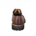 Zapato oxford con cordones y decoraciones Brogue para hombre en piel marron - Tallas disponibles:  47