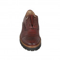 Chaussure richelieu avec lacets et bout Brogue pour hommes en cuir marron - Pointures disponibles:  47, 48, 49, 50