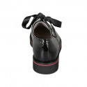 Zapato derby con cordones para mujer en charol negro tacon 3 - Tallas disponibles:  32, 43