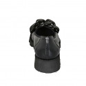 Ballerine avec chaîne pour femmes en cuir brossé noir talon compensé 3 - Pointures disponibles:  32, 33, 43