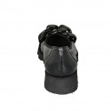 Ballerine avec chaîne pour femmes en cuir brossé noir talon compensé 3 - Pointures disponibles:  32