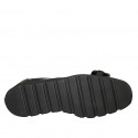 Ballerine avec chaîne pour femmes en cuir brossé noir talon compensé 3 - Pointures disponibles:  32