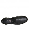 Zapato para mujer en piel y gamuza negra con elasticos cuña 4 - Tallas disponibles:  34, 44