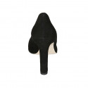Zapato de salon en gamuza negra para mujer tacon 9 - Tallas disponibles:  43