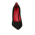 Zapato de salon en gamuza negra para mujer tacon 9 - Tallas disponibles:  43