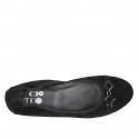 Woman's ballerina shoe with accessory in black suede heel 1 - Available sizes:  43