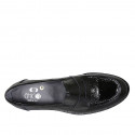 Woman's loafer in black patent leather wedge heel 4 - Available sizes:  43, 44, 45