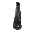 Bottines pour femmes avec fermeture éclair et accessoire en cuir noir talon 6 - Pointures disponibles:  42, 43, 44, 45