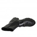 Bottines pour femmes avec fermeture éclair et accessoire en cuir noir talon 6 - Pointures disponibles:  42, 43, 44, 45
