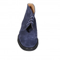 Zapato alto al tobillo para hombre en gamuza azul - Tallas disponibles:  50