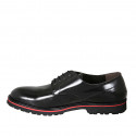 Man's laced derby shoe in black brush-off leather - Available sizes:  49