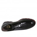 Chaussure derby à lacets pour hommes en cuir brossé noir - Pointures disponibles:  47, 49