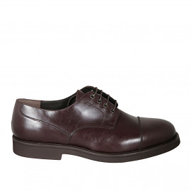 Scarpa da uomo stringata derby con puntale in pelle marrone - Misure disponibili: 47, 50