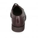 Men's laced derby shoe with captoe in brown leather - Available sizes:  47, 50