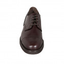 Chaussure derby avec lacets et bout droit pour hommes en cuir marron - Pointures disponibles:  47, 50