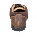 Chaussure pour hommes avec lacets et semelle amovible en cuir brun clair et daim marron - Pointures disponibles:  49, 50