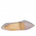 Zapato de salon para mujer en gamuza imprimida gris pardo tacon 9 - Tallas disponibles:  32, 43