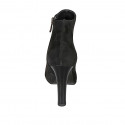 Woman's pointy ankle boot with zipper in black suede heel 10 - Available sizes:  32