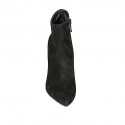 Stivaletto a punta da donna con cerniera in camoscio nero tacco 10 - Misure disponibili: 32