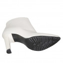 Woman's pointy ankle boot with zipper in white leather heel 10 - Available sizes:  42