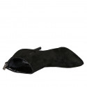 Botines a punta para mujer en gamuza negra con cremallera posterior tacon 10 - Tallas disponibles:  34, 42