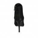 Bottines à bout pointu pour femmes avec fermeture éclair en daim noir talon aiguilles 10 - Pointures disponibles:  31, 32