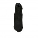 Bottines à bout pointu pour femmes avec fermeture éclair en daim noir talon aiguilles 10 - Pointures disponibles:  31, 32
