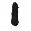Stivaletto a punta da donna con cerniera in camoscio nero tacco a spillo 10 - Misure disponibili: 31, 32, 34