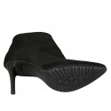 Bottines à bout pointu pour femmes avec fermeture éclair en daim noir talon aiguilles 10 - Pointures disponibles:  31, 32