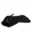 Bottines à bout pointu pour femmes avec fermeture éclair en daim noir talon aiguilles 10 - Pointures disponibles:  31, 32