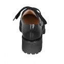 Woman's derby laced shoe in black patent leather heel 4 - Available sizes:  44