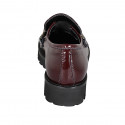 Woman's loafer with elastic and accessory in maroon patent leather heel 3 - Available sizes:  32