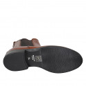 Botines con elasticos para mujer en piel cognac tacon 3 - Tallas disponibles:  43