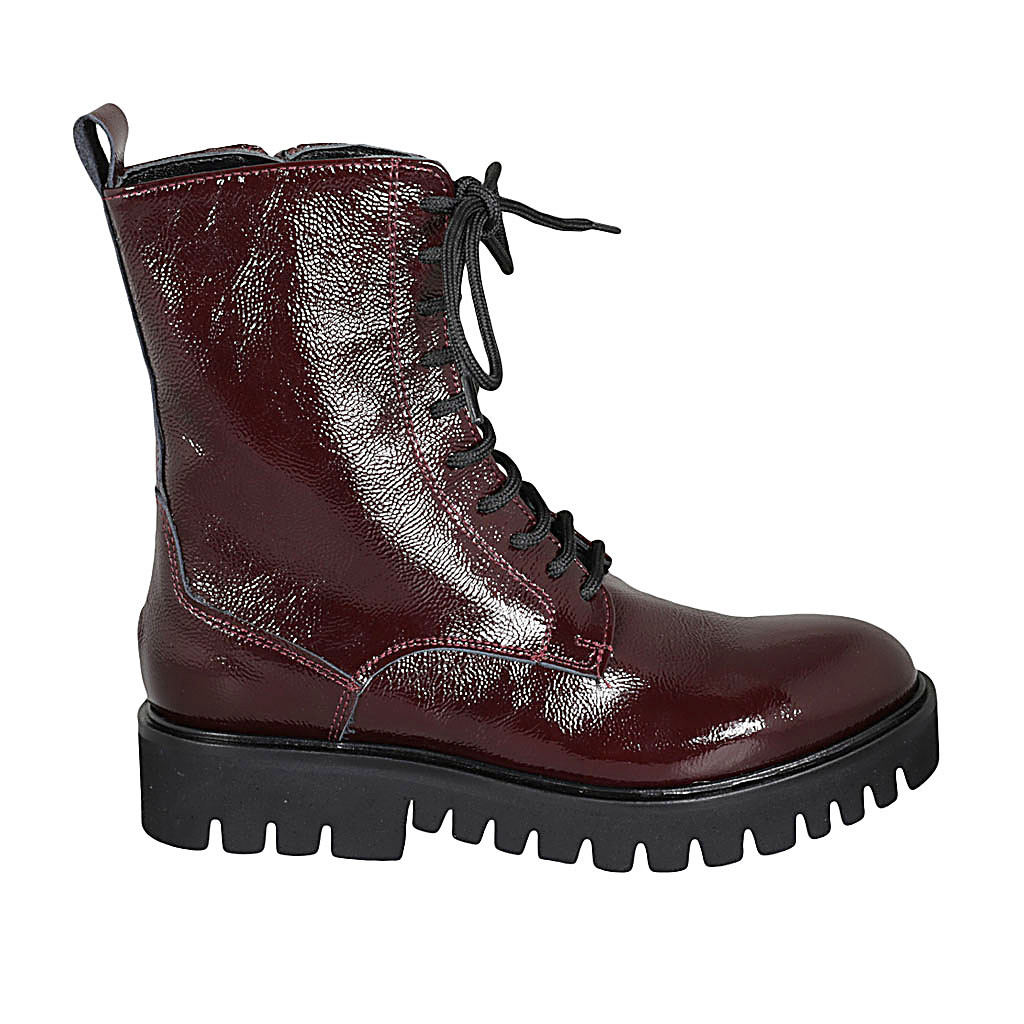 Maroon patent boots cheap