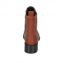 Bottines pour femmes avec elastiques en cuir brun clair talon 4 - Pointures disponibles:  32, 45