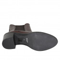 Botines para mujer con elasticos en piel marron oscuro tacon 7 - Tallas disponibles:  42