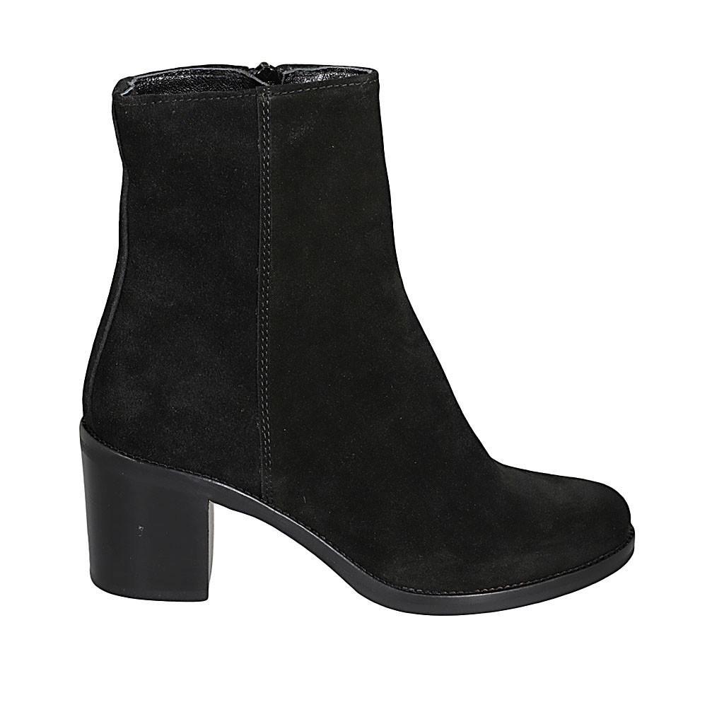 black suede boots with zipper