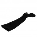 Woman's thigh-high boot in black suede and elastic material heel 7 - Available sizes:  34, 43