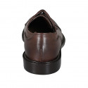 Chaussure derby avec lacets et bout droit pour hommes en cuir marron foncé - Pointures disponibles:  46, 49, 50