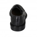 Zapato derby con cordones y puntera para hombres en piel negra - Tallas disponibles:  38