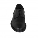 Chaussure derby pour hommes avec lacets et bout droit en cuir noir - Pointures disponibles:  38