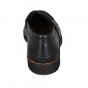 Men's casual mocassin in black-colored leather - Available sizes:  37, 46