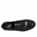 Men's casual mocassin in black-colored leather - Available sizes:  37, 46