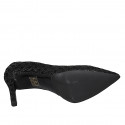 Escarpin pour femmes en daim imprimé noir talon 8 - Pointures disponibles:  32