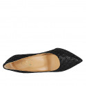Escarpin pour femmes en daim imprimé noir talon 8 - Pointures disponibles:  32