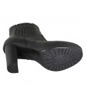 Botines para mujeres con plataforma y elasticos en piel de color negro tacon 8 - Tallas disponibles:  42
