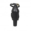 Escarpin pour femmes avec courroie et plateforme en cuir noir talon 12 - Pointures disponibles:  43