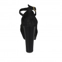 Escarpin pour femmes avec courroie et plateforme en daim noir talon 12 - Pointures disponibles:  42, 43